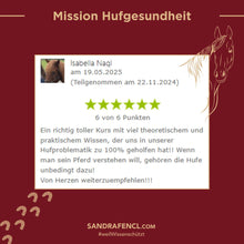 Laden Sie das Bild in den Galerie-Viewer, 🐎 Mission-Hufgesundheit Hybrid-Intensiv-Seminar inkl. Praxistag & Skoolzugang 6 Monate 💪🏼