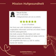 Laden Sie das Bild in den Galerie-Viewer, 🐎 Mission-Hufgesundheit Hybrid-Intensiv-Seminar inkl. Praxistag & Skoolzugang 6 Monate 💪🏼