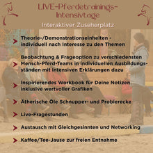 Laden Sie das Bild in den Galerie-Viewer, 🐎🥳 TAGESTICKET Zuseherplatz LIVE-Pferdetrainings-Intensivtage 2026 🐴✨