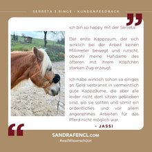 Laden Sie das Bild in den Galerie-Viewer, Serreta, lederummantelt, mit drei Ringen, Handarbeit