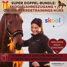 Laden Sie das Bild in den Galerie-Viewer, 🐎☯🥳 MEGA Doppel-Bundle: Skool-JAHRES-Zugang zur umfassenden Pferde-Plattform & Community & Online-Trainings-Intensivseminar Kreatives Balancetraining & Verladen inkl. GOLD-Coachingplatz 🎁