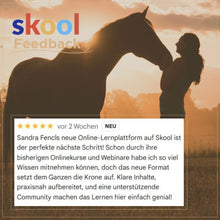 Laden Sie das Bild in den Galerie-Viewer, 🐎☯🥳 MEGA Doppel-Bundle: Skool-JAHRES-Zugang zur umfassenden Pferde-Plattform & Community & Online-Trainings-Intensivseminar Kreatives Balancetraining & Verladen inkl. GOLD-Coachingplatz 🎁