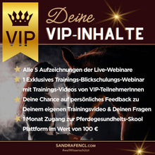 Laden Sie das Bild in den Galerie-Viewer, 🐎👑 VIP-TICKET: Pferdeausbildung MASTERCLASS inkl. LIVE-Coaching, Blickschulung & Skool-Pferdeplattform