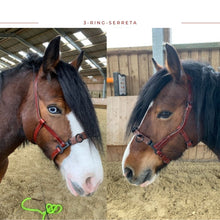 Laden Sie das Bild in den Galerie-Viewer, Serreta, lederummantelt, mit drei Ringen, Handarbeit