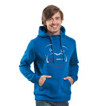 Laden Sie das Bild in den Galerie-Viewer, đâš LAGER-Abverkaufs-Special: Hoodie "MATTHIAS" in frischem Azure-blau MĂ€nnermodell XL