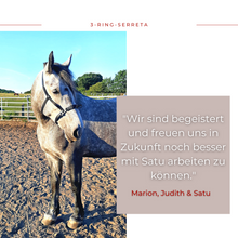 Laden Sie das Bild in den Galerie-Viewer, Serreta, lederummantelt, mit drei Ringen, Handarbeit