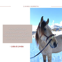 Laden Sie das Bild in den Galerie-Viewer, Serreta, lederummantelt, mit drei Ringen, Handarbeit