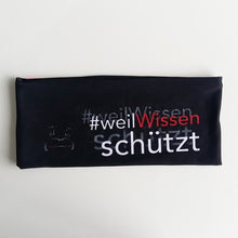 Laden Sie das Bild in den Galerie-Viewer, Stirnband #WeilWissenschützt in elegantem Schwarz