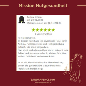 🐎 Mission-Hufgesundheit Hybrid-Intensiv-Seminar inkl. Skoolzugang 6 Monate  💪🏼