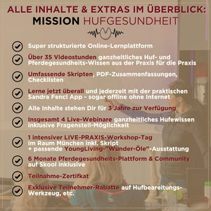 🐎 Mission-Hufgesundheit Hybrid-Intensiv-Seminar inkl. Skoolzugang 6 Monate  💪🏼