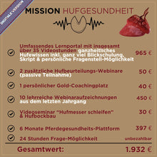 Laden Sie das Bild in den Galerie-Viewer, 🐎💻 Mission-Hufgesundheit Intensiv-Seminar ONLINE-Version inkl. Skoolzugang 6 Monate 💪🏼
