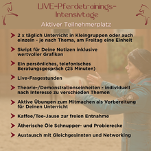 Laden Sie das Bild in den Galerie-Viewer, 🏇 Aktiver Teilnahmeplatz LIVE-Pferdetrainings-Intensivtage 2026/2027 🐴✨🚀
