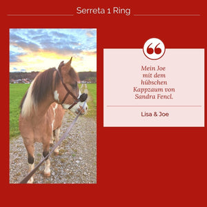 Serreta, lederummantelt mit einem Ring, Handarbeit